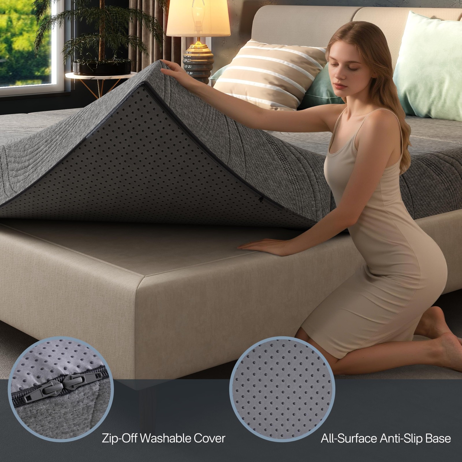 6 Inch Folding Mattress Twin Size, Memory Foam Trifold Mattress for Guest & M…