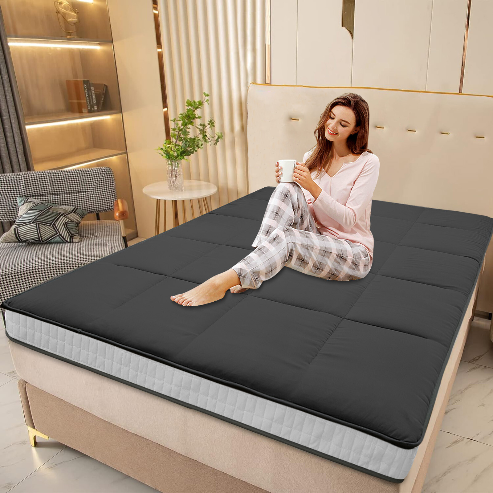 SUNYRISY Japanese Floor Tatami Mattress Mat Foldable Floor Sleep Matter Yoga
