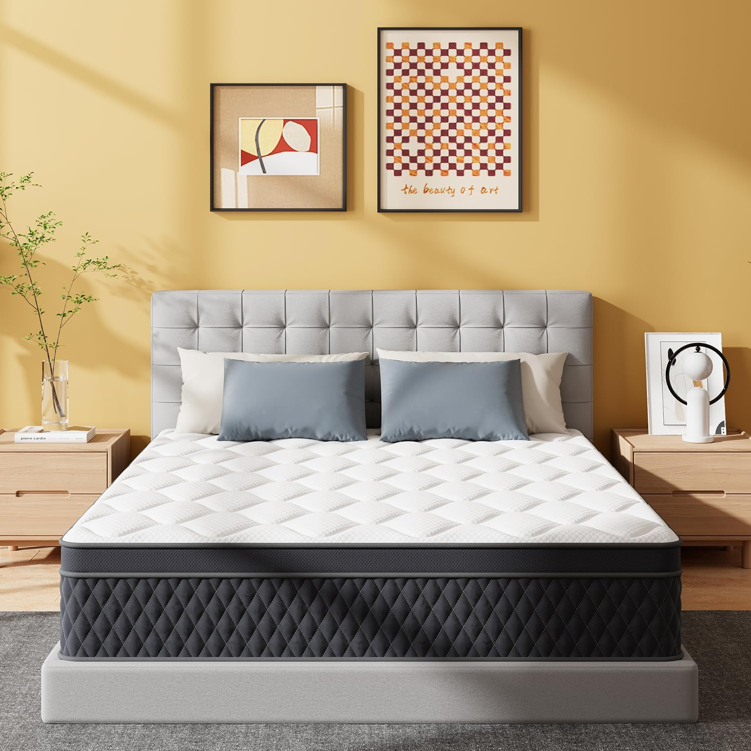Sweetcrispy 12″ Hybrid Mattress – Medium Firm, CertiPUR-US, Queen Size
