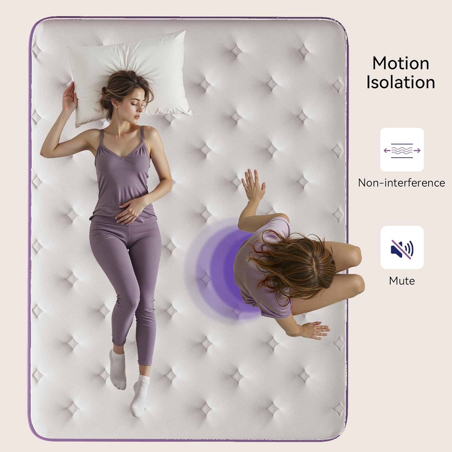 12″ Queen Mattress in a Box Purple Hybrid Mattress with Gel Memory Foam & Pocket