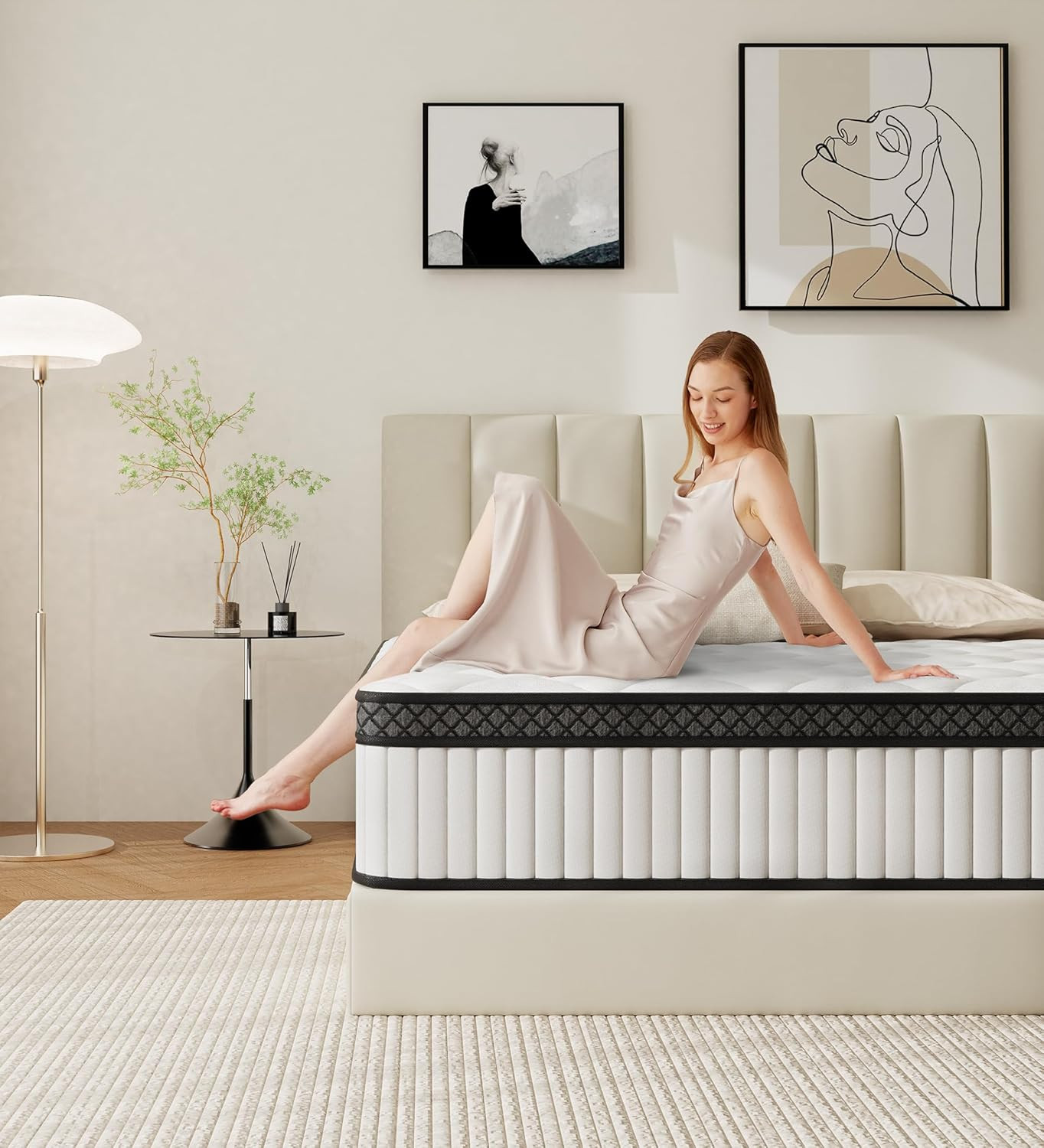 10 Inch Hybrid Queen Mattress with Gel Foam & Pocket Springs for Comfort