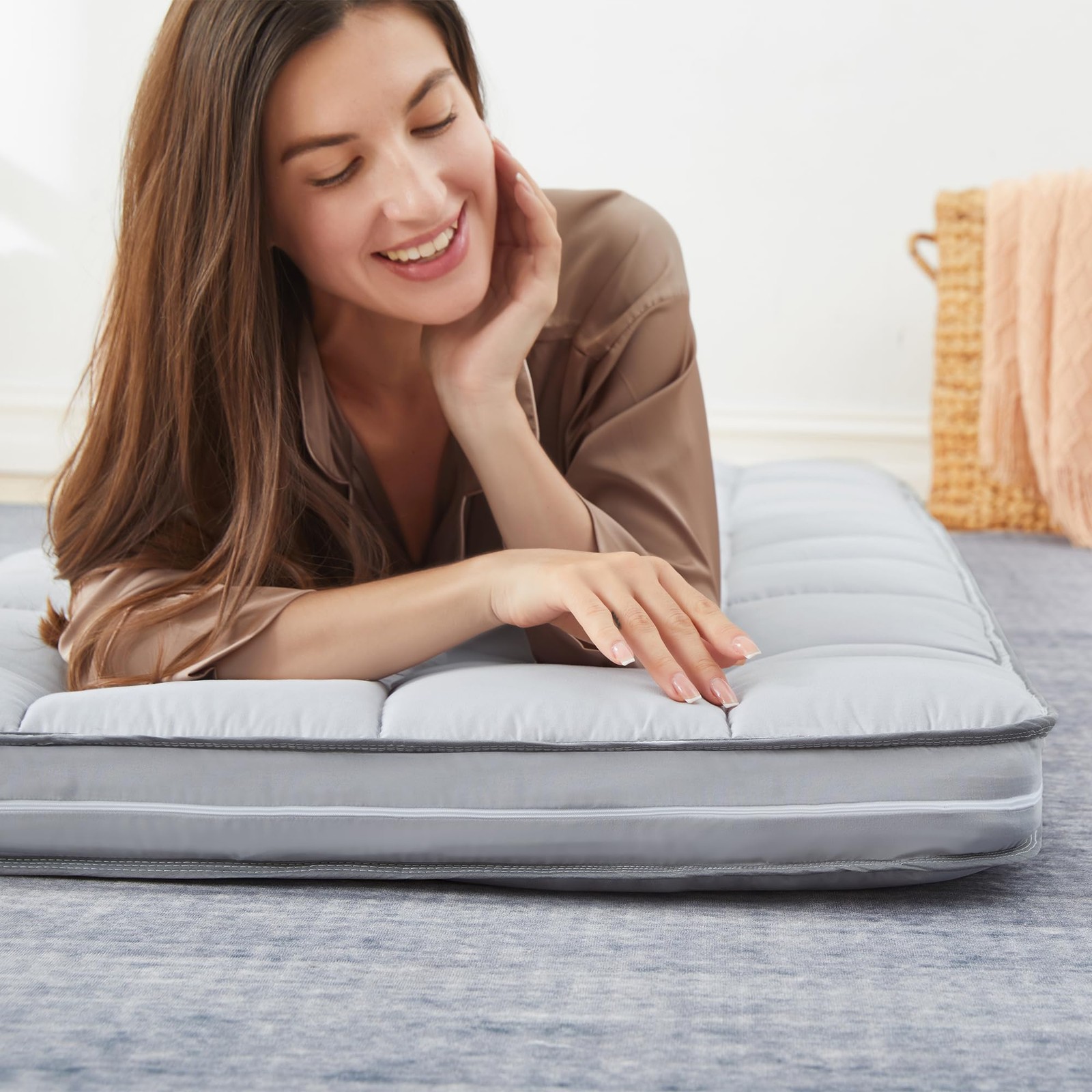 4Inch Cot Mattress Topper,Twin Gel Infused Memory Foam,Machine Washable Pillo…