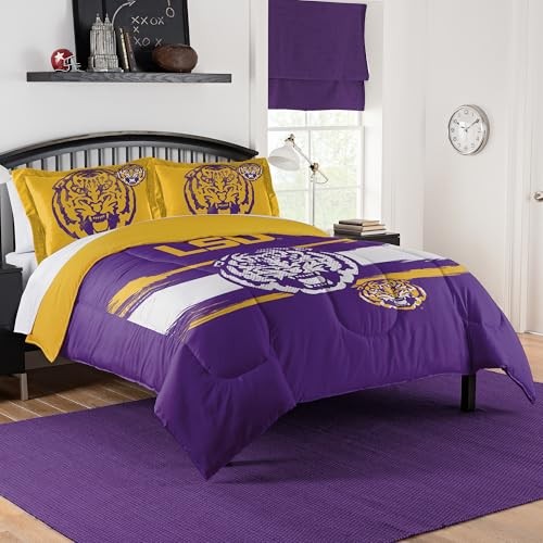 LSU Tigers Comforter Set – LSU Bedding for Dorms, Guest Full/Queen Lsu Tigers