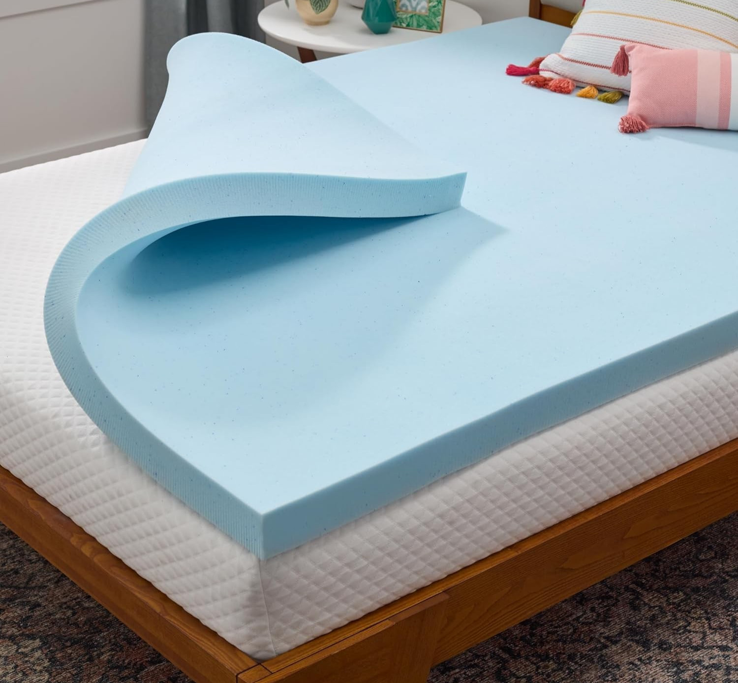 Linenspa Memory Foam Mattress Topper King 2 Inch Gel Infused Cooling Pad