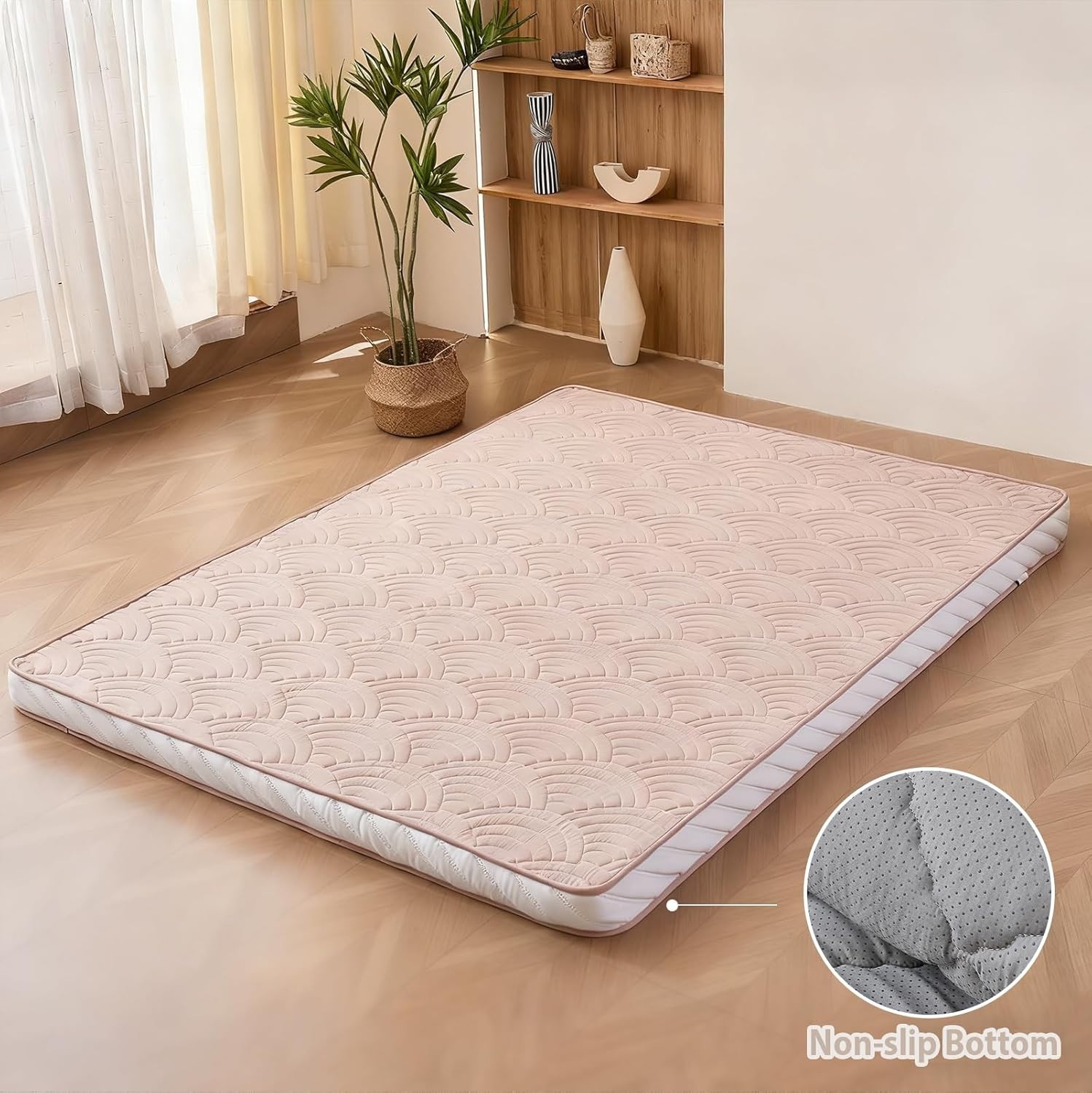 FULL SizeJapanese Floor Mattress, Quilted Futon Mattress Anti-Slip #3910G R9