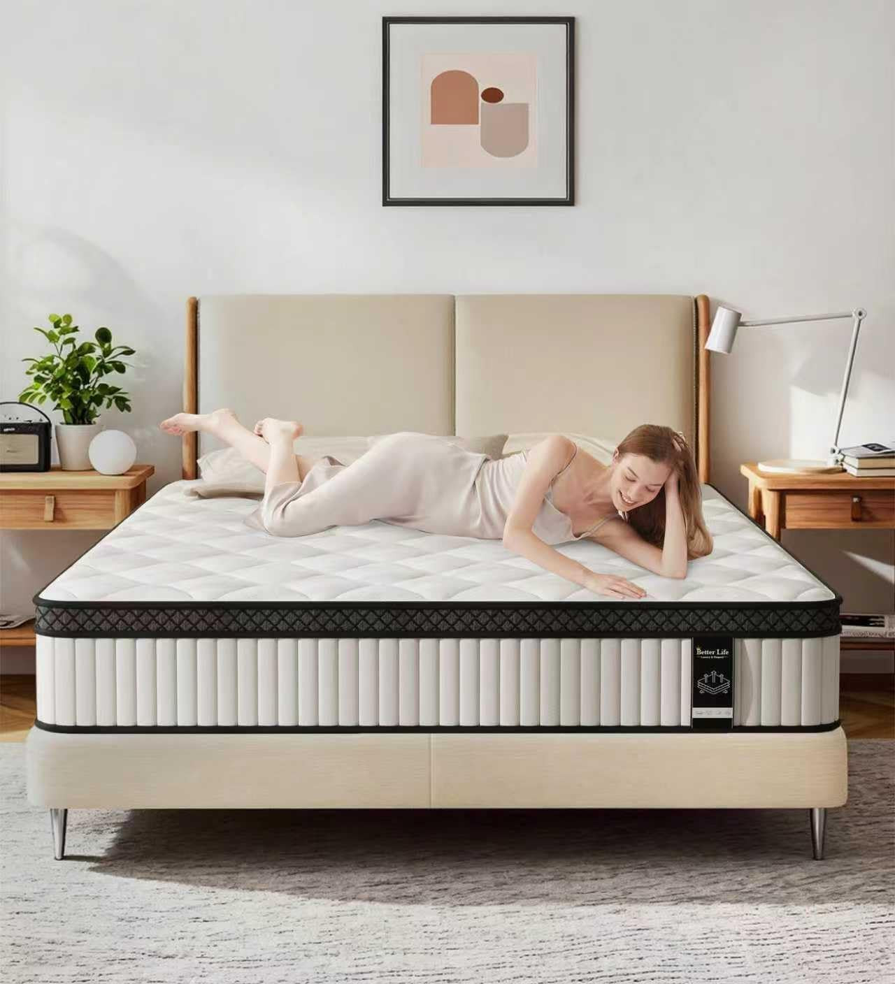 10 Inch Hybrid Queen Mattress with Gel Foam & Pocket Springs for Comfort