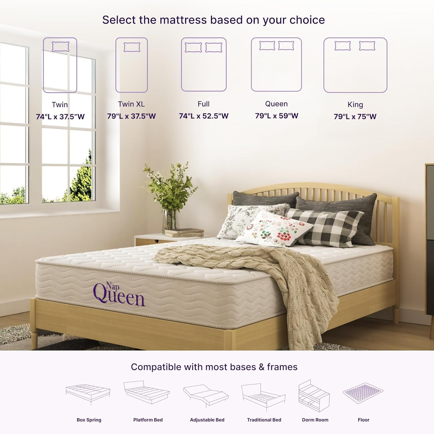 8″ Elsa Twin Mattress – Innerspring & Foam, CertiPUR-US, Fiberglass Free