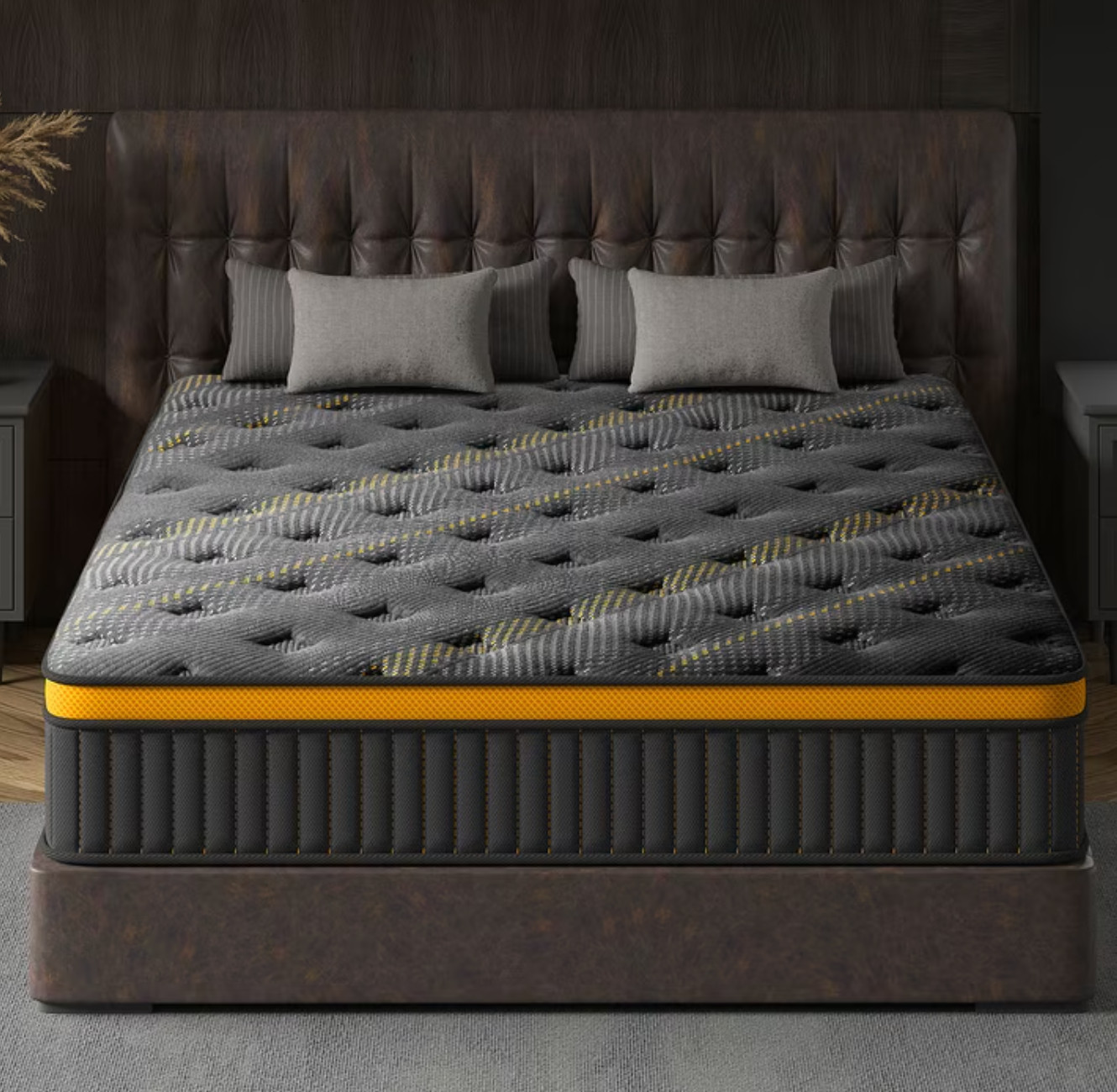12″ Queen Hybrid Mattress Box Fiberglass Free 5-Zone Gel Foam CertiPUR Colchón