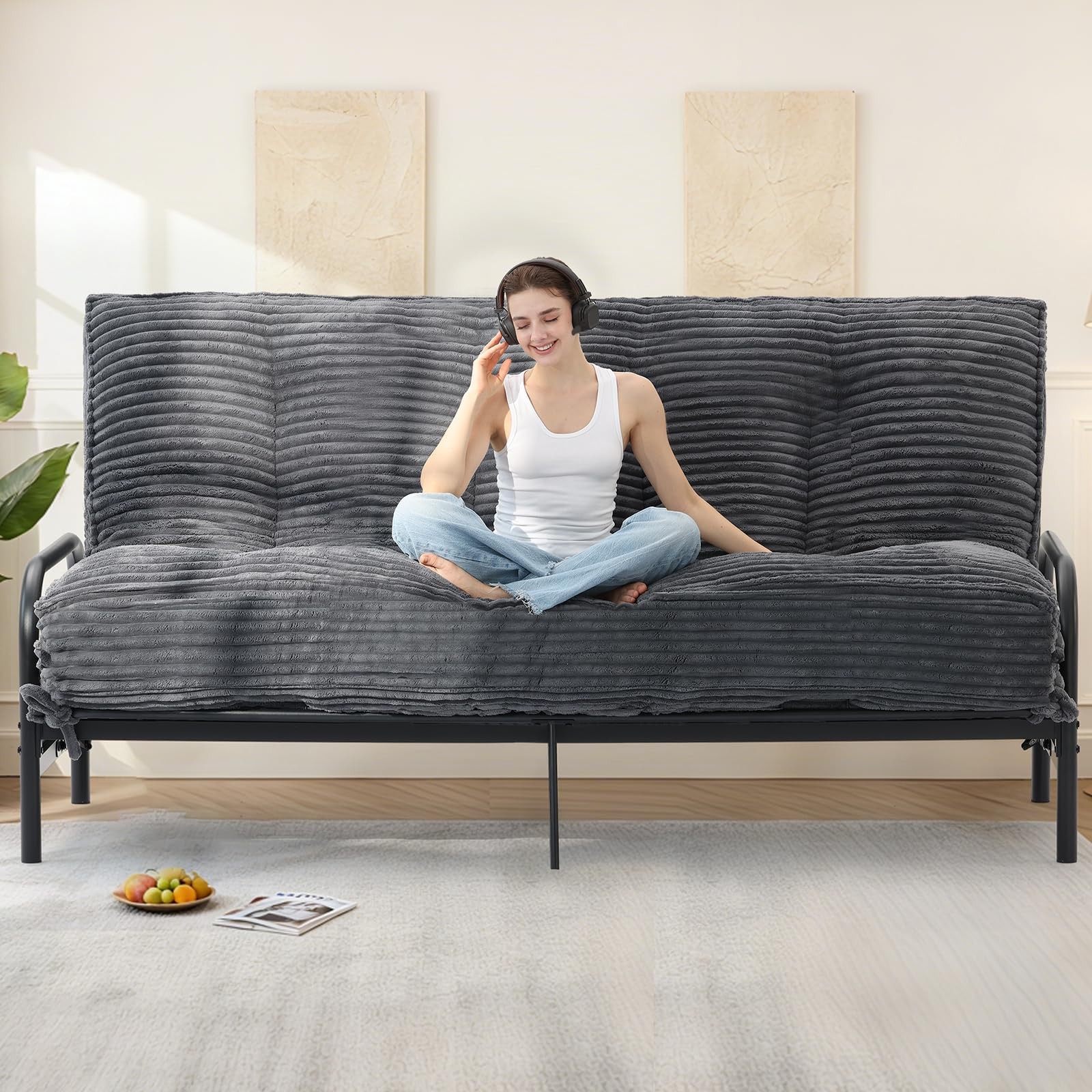 10″ Futon Mattress Queen Size, Ultra Thick Futons Sofa Couch Bed Sleeper Sofa…