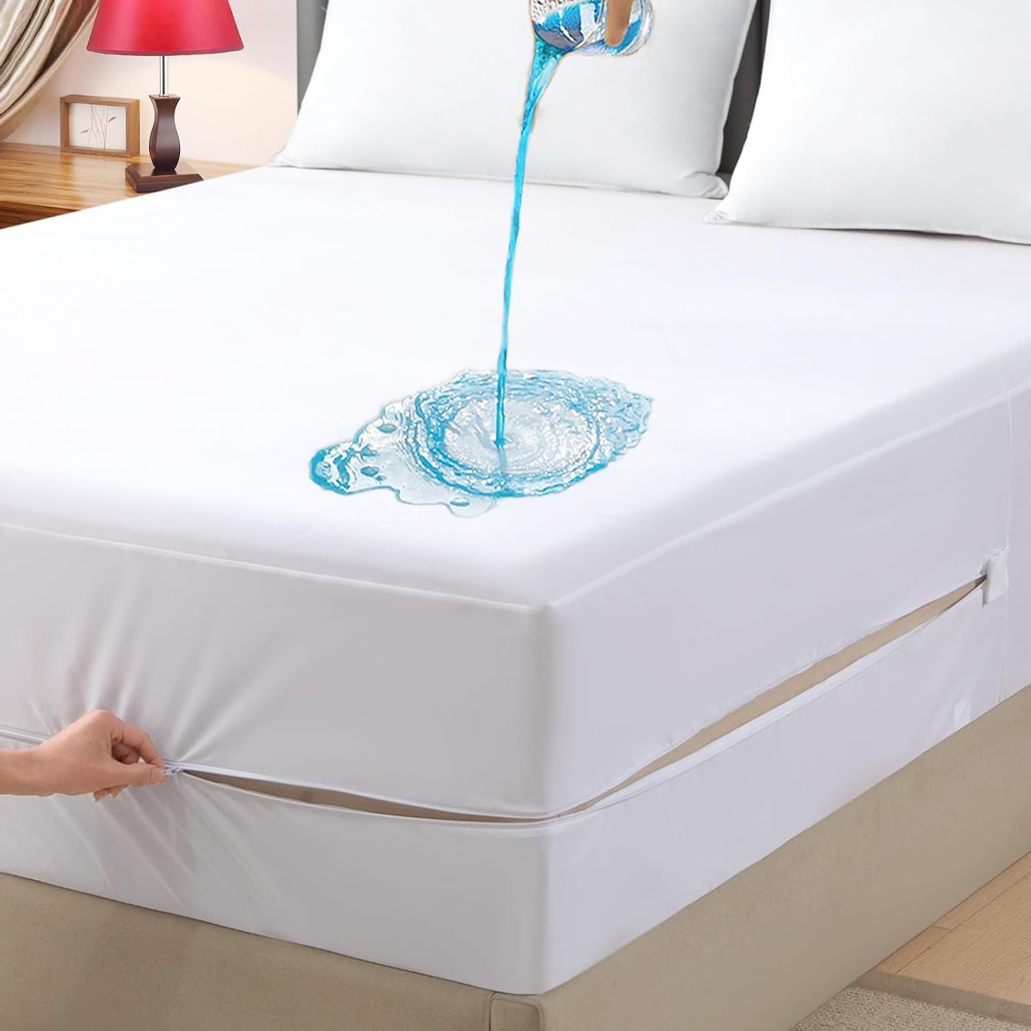 Twin Waterproof Zippered Mattress Encasement, Breathable, Twin, Encasement