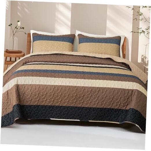Full Queen Size Quilt Set – Reversible Quilts Queen Size Queen(96″x90″) Camel