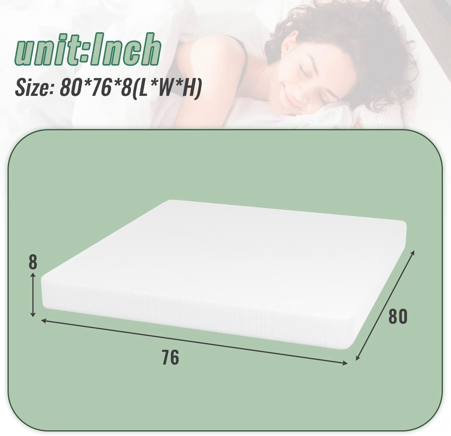 Gel Memory Foam Mattress Wave Comfort Foam Mattress 8 Inch Mattress, Certipur-Us