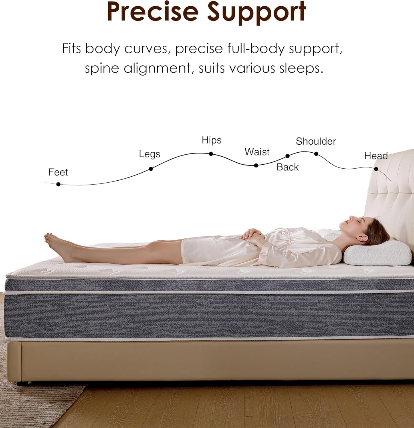 10″ Queen Memory Foam Hybrid Mattress with Pocket Springs for Ultimate Comfort