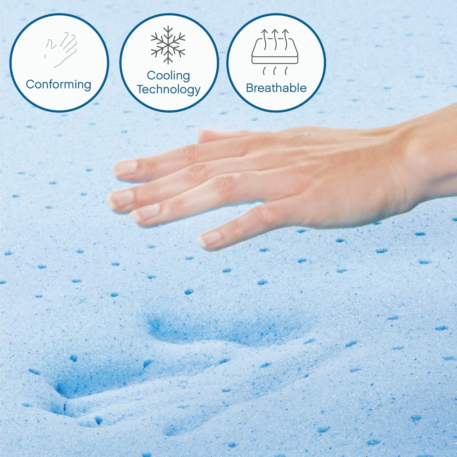 Cool Gel 14″ Medium Firm Memory Foam Mattress & 2 Pillows – Cal King Set