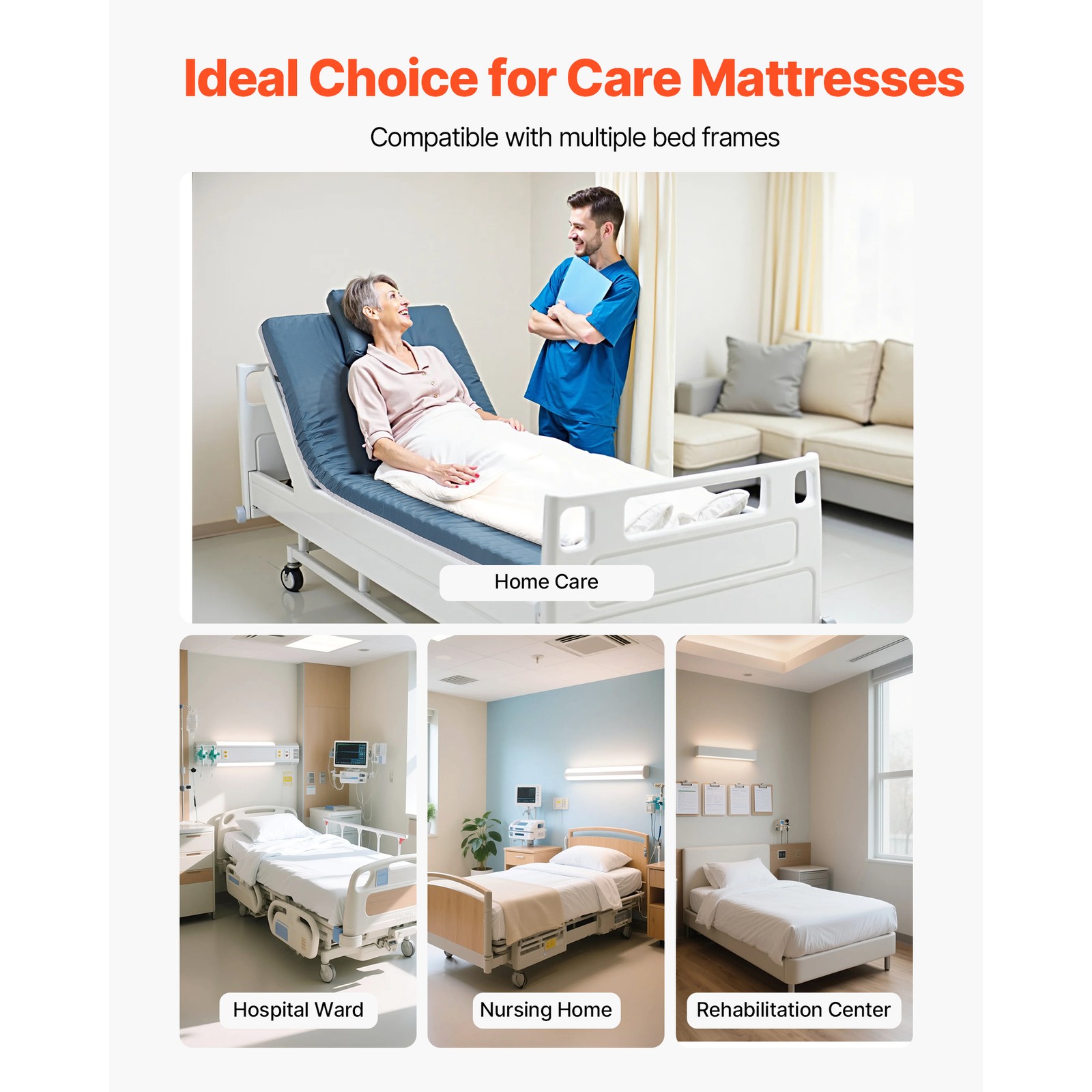 Uimoso 3.5-Inch Foam Mattress for Medical Beds,Water-Resistant & Non-Slip Design