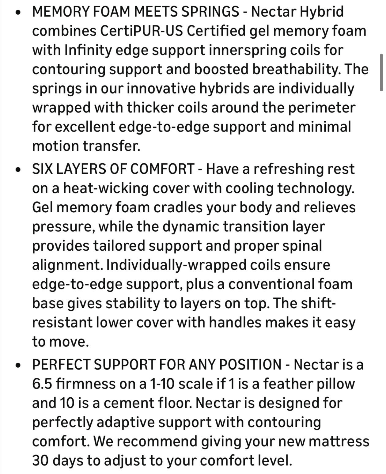 Nectar Hybrid King Mattress Medium Firm Cooling Technology Microcoils