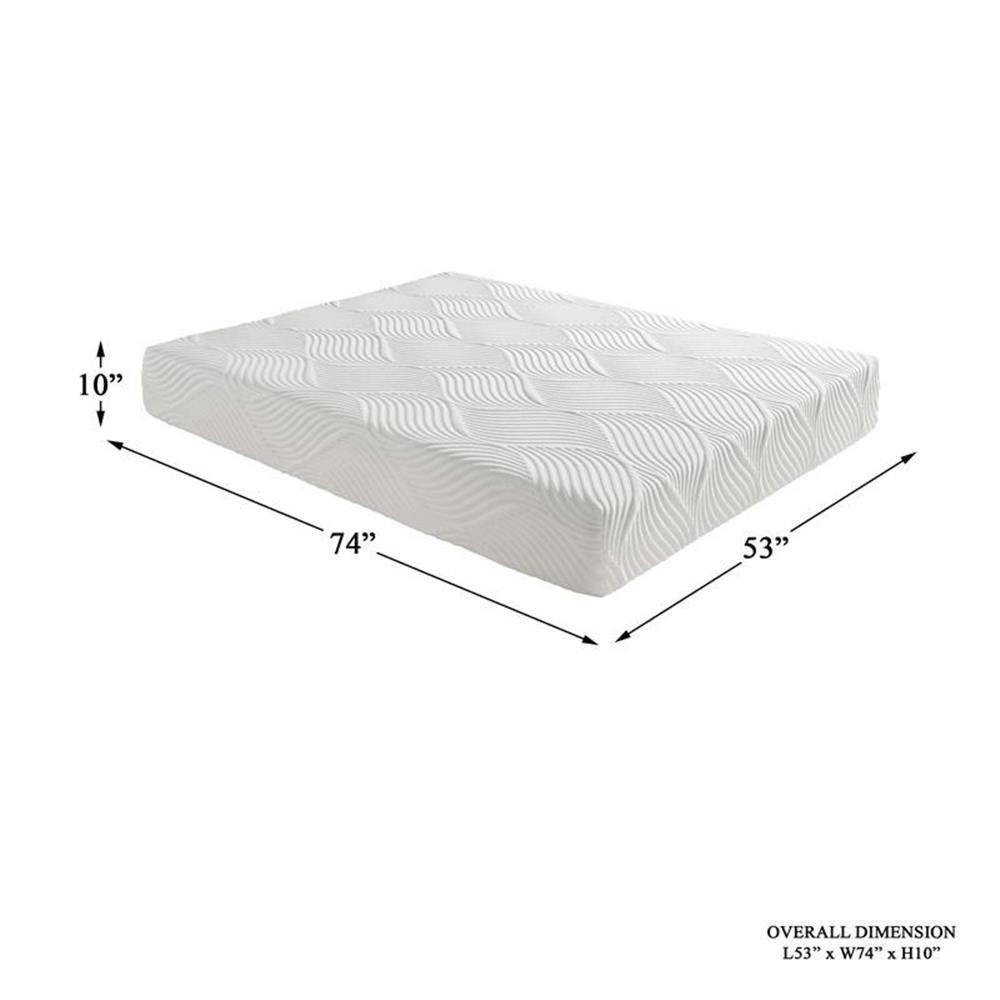 Lexicon Homelegance Bedding 10″ Modern Fabric Full Gel Memory Mattress in White
