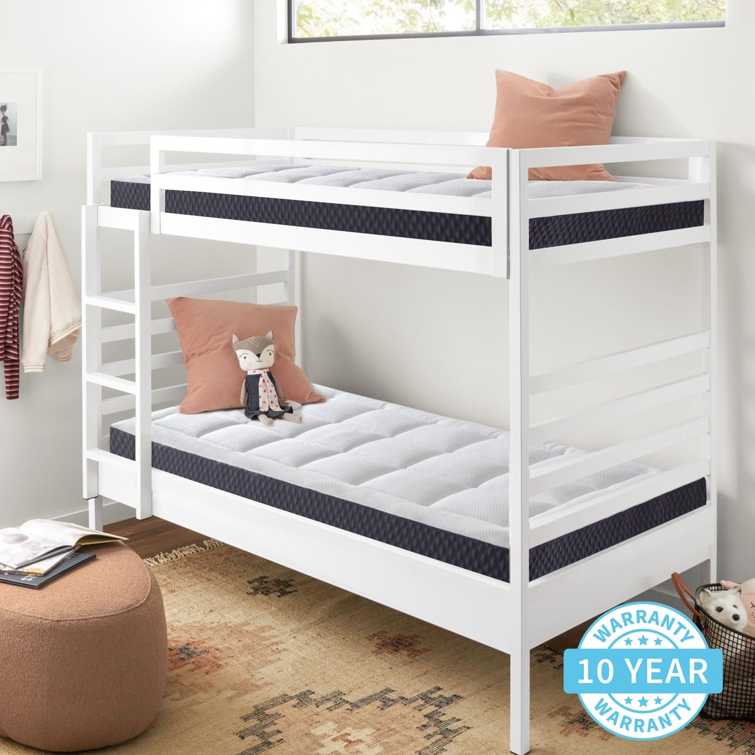 6 Inch Twin Mattress for Kids Adults Single Bed, Breathable Gel-Memory Foam P…