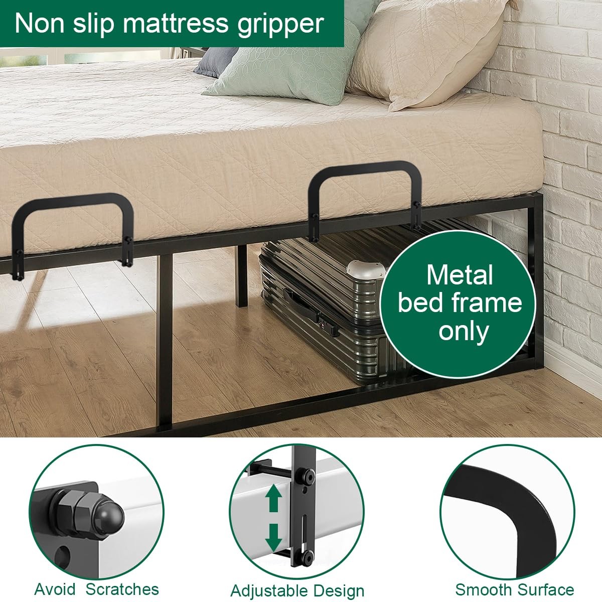4 PCS MATTRESS HOLDER FOR METAL BED FRAMEMATTRESS RETAINERNON SLIP MATTRESS GRIP
