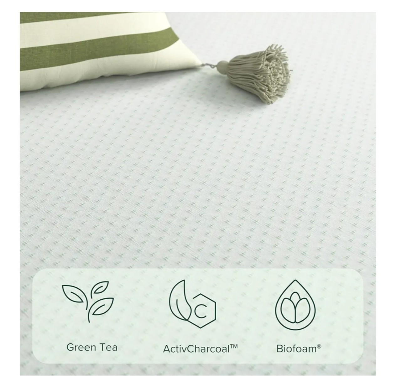 New Zinus Twin 8-inch Green Tea Memory Foam Mattress in a Box