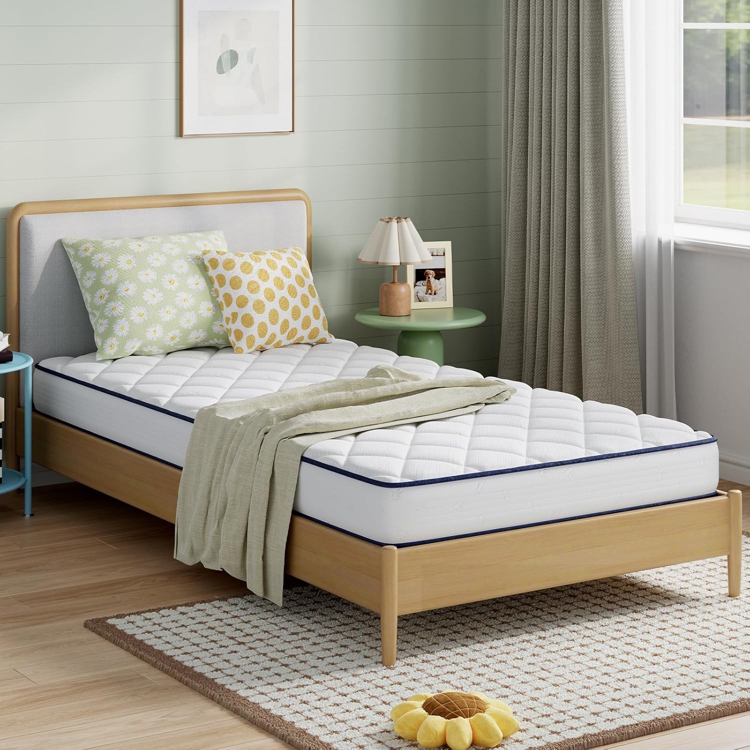 8 inch Twin Mattress Kids,Foam & Spring Hybrid Mattresses Twins Comfortable