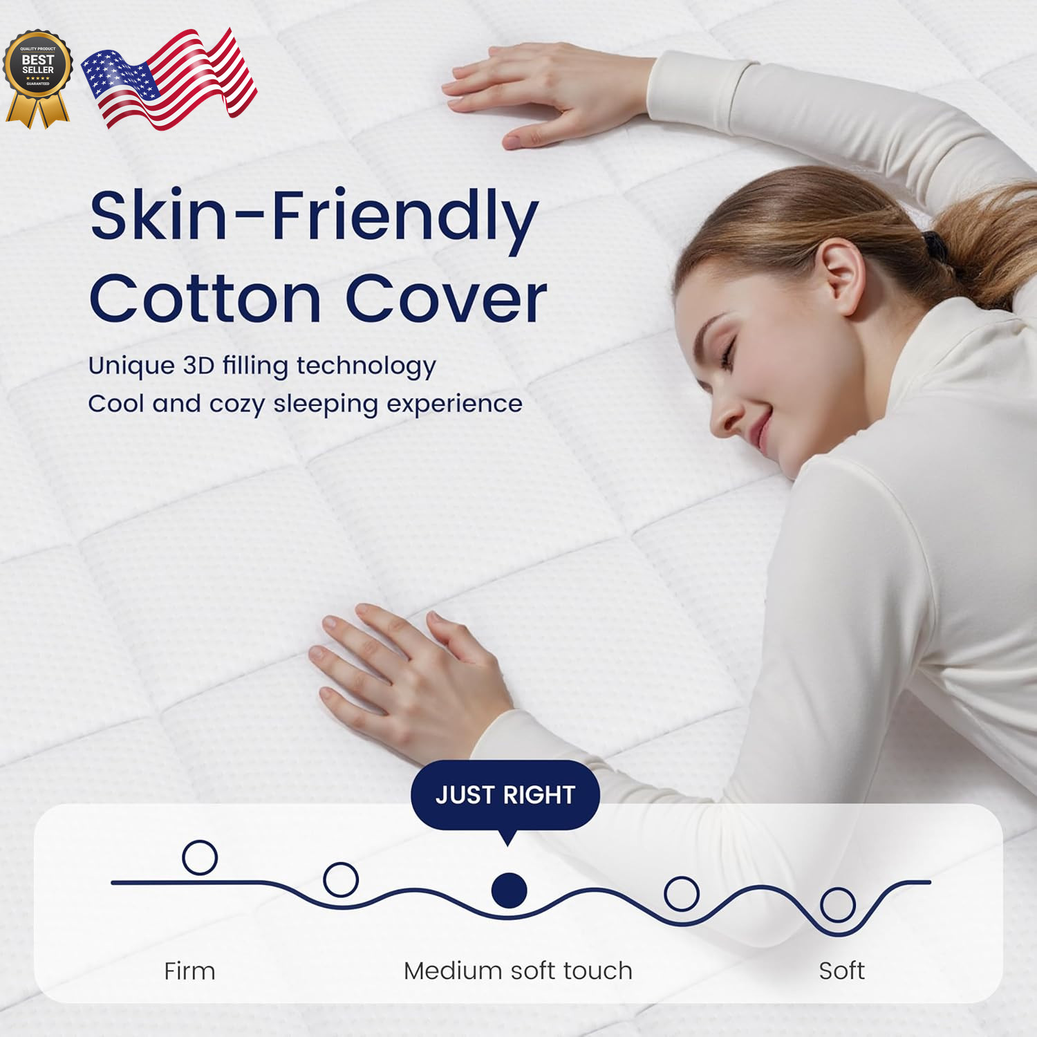 14″ Cal King Mattress in a Box Medium Pocket Spring & Gel Foam Comfort