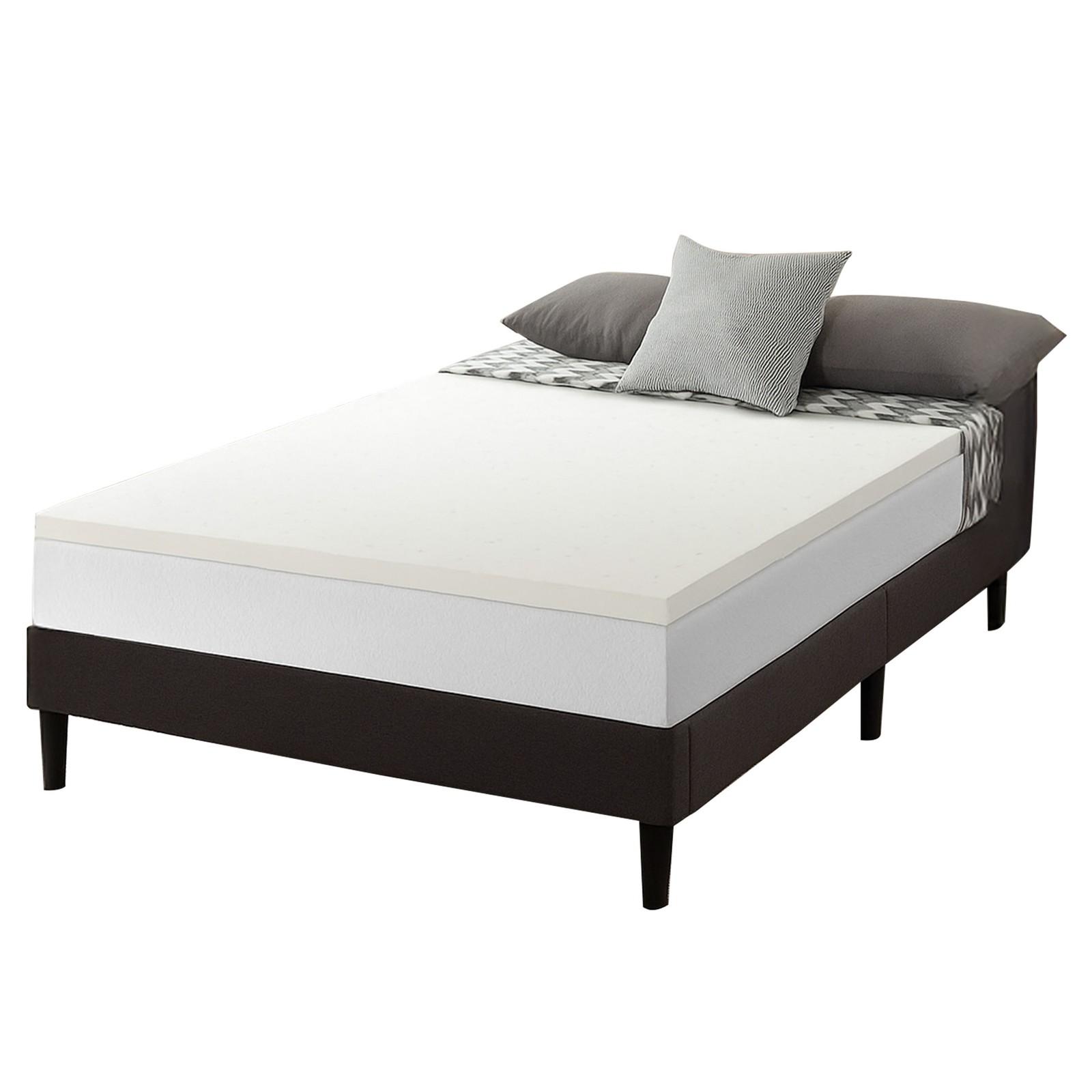 Best Price Mattress 2.5-Inch Ventilated Memory Foam Mattress Topper, Short Queen
