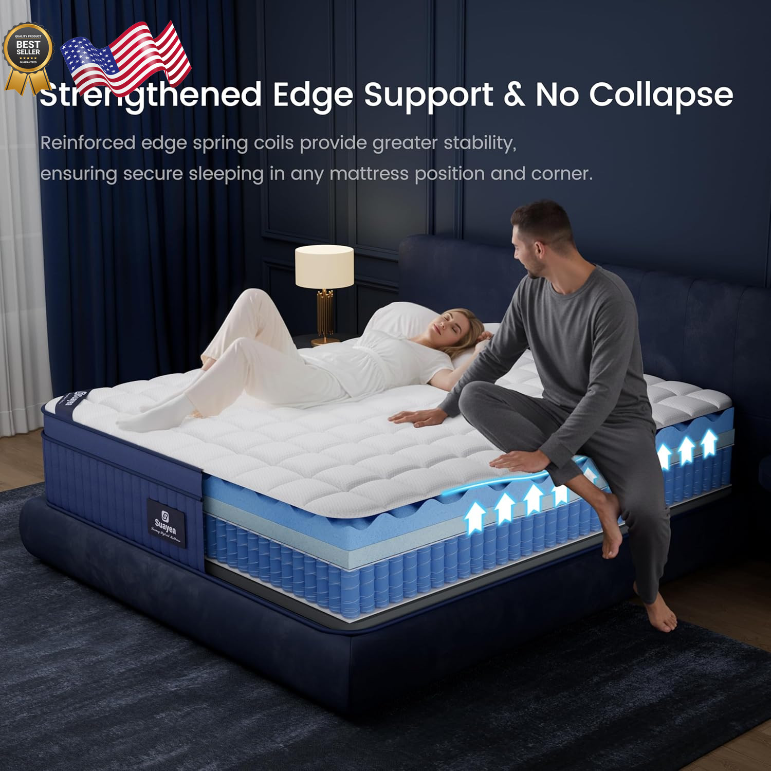 14″ Cal King Mattress in a Box Medium Pocket Spring & Gel Foam Comfort