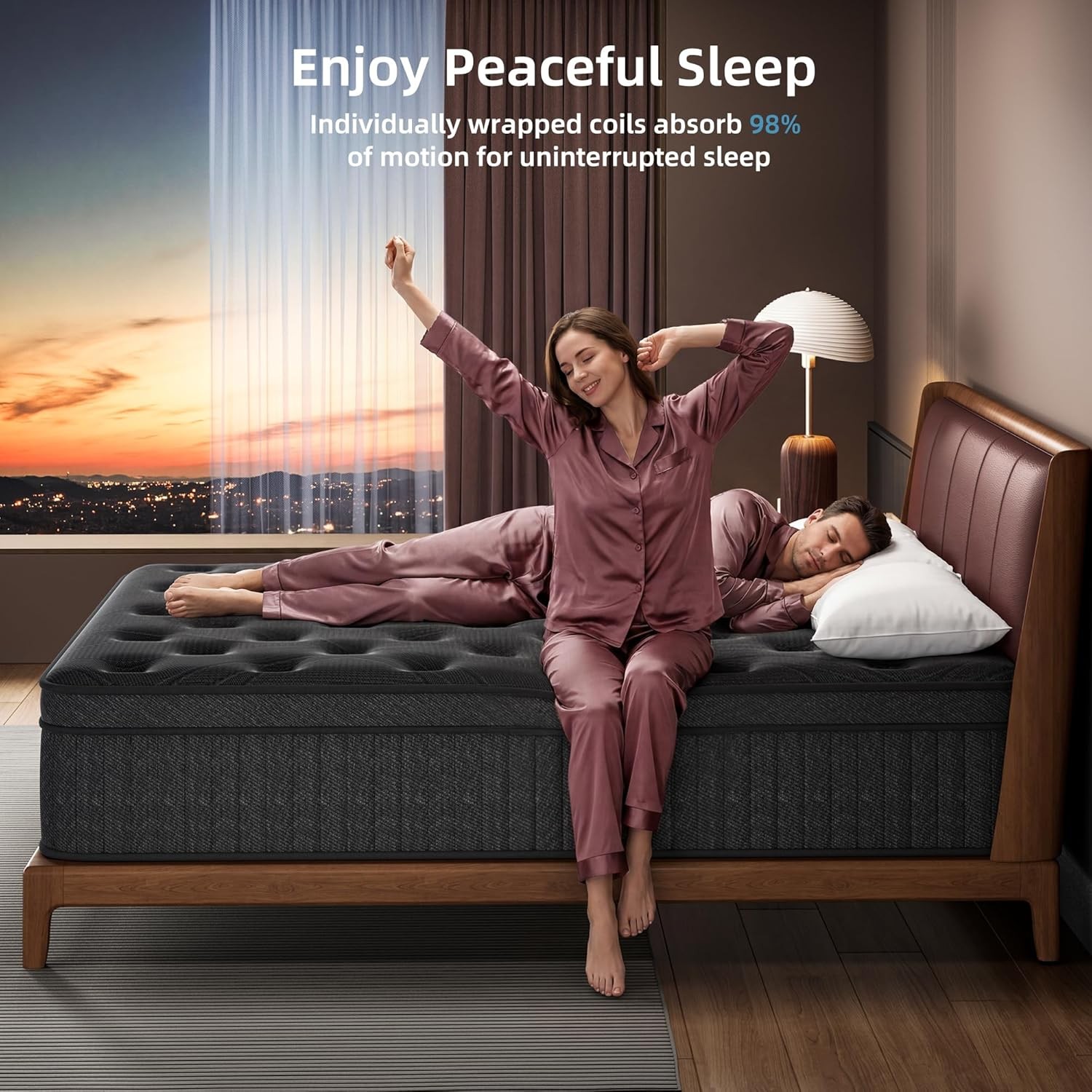 Twin Mattress 10 Inch Springs Matress Bed in a Box Soft & Breathable Pressure