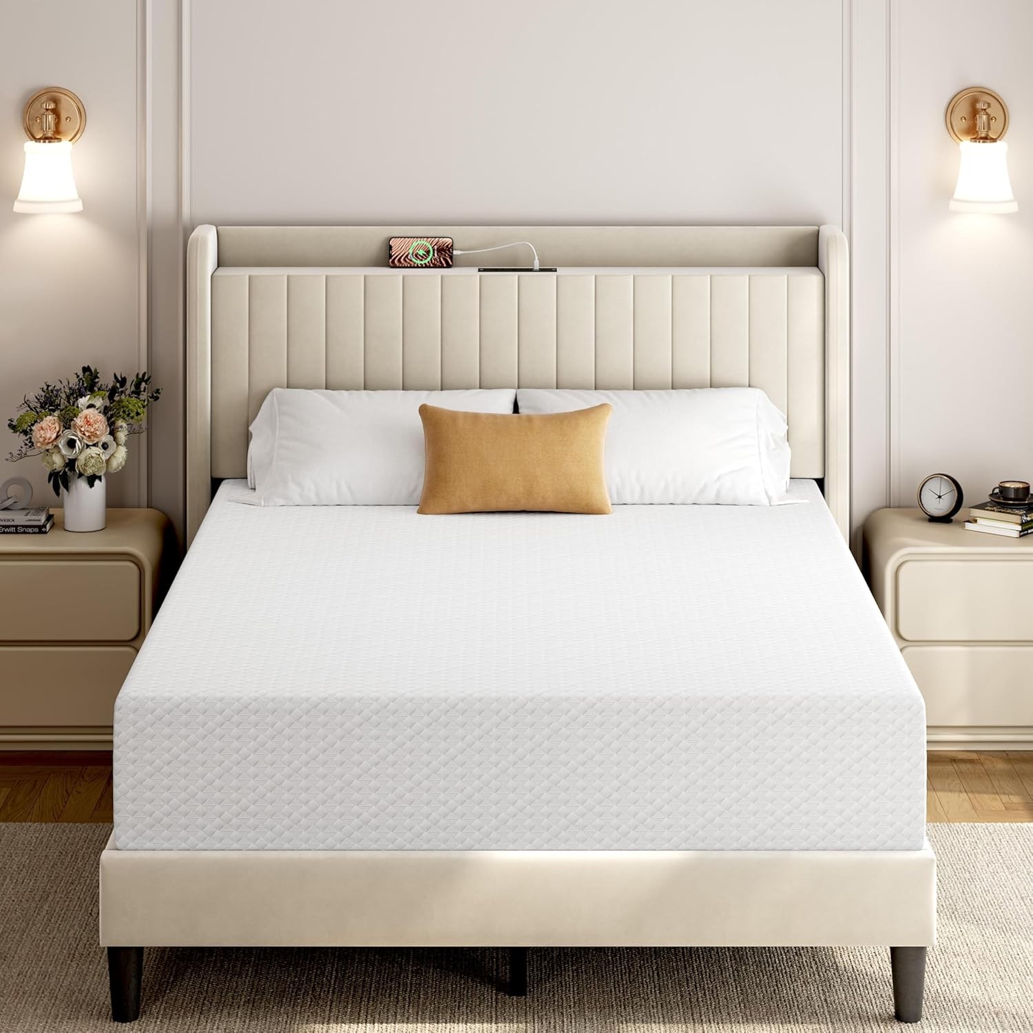 8 Inch Twin Mattress 3 Foam Layer Cooling Gel Memory Foam Mattresses Green Tea