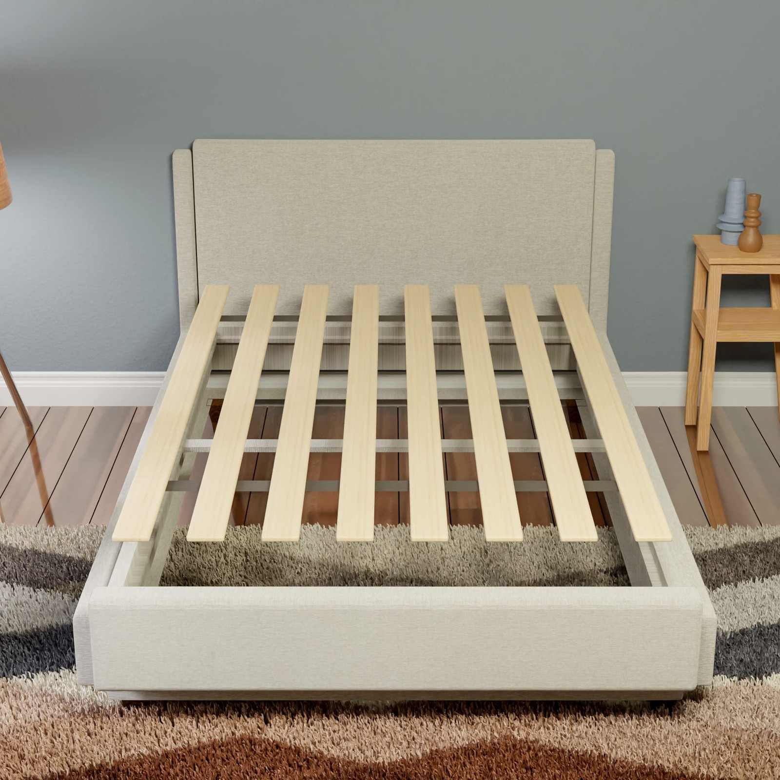 , 0.68-Inch Heavy Duty Vertical Mattress Wooden Bunkie Board/Bed Slats, Queen…