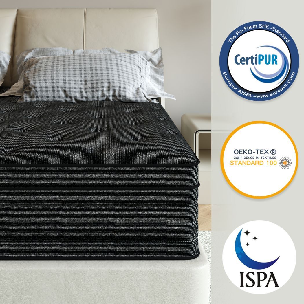 12″ 14″ Mattress in a box Twin Full Queen King Hybrid Spring Medium Firm Black