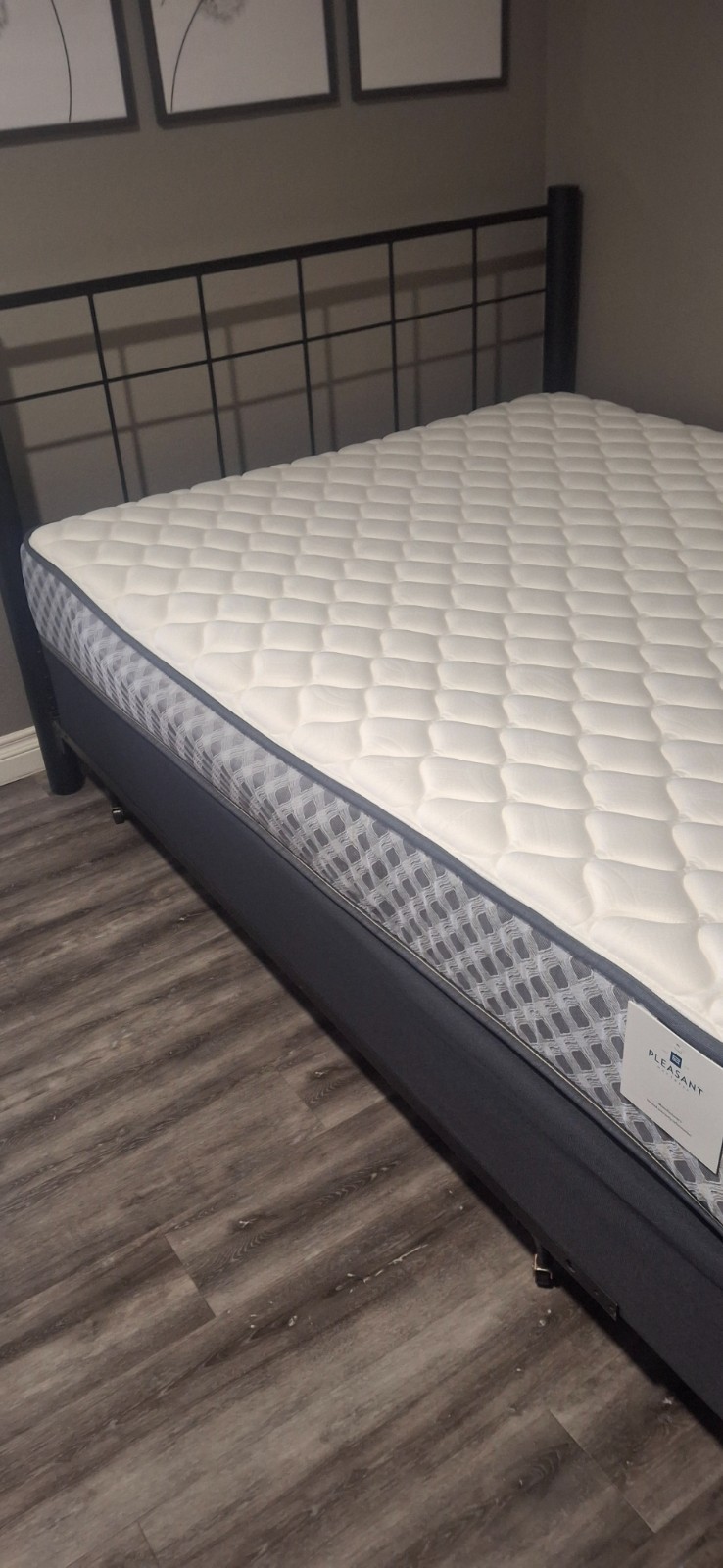 Queen size mattress and box spring with headboard
