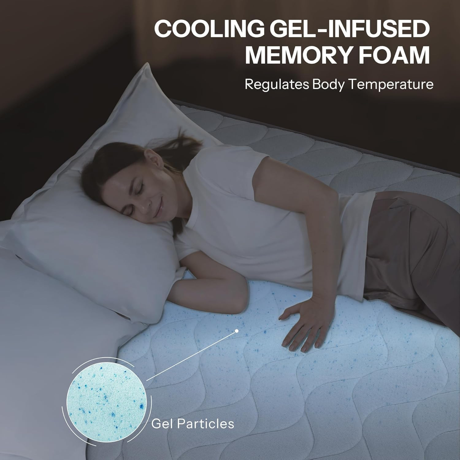 10″ Hybrid Queen Mattress – Cooling Gel Foam & Pocketed Coils, USA Made