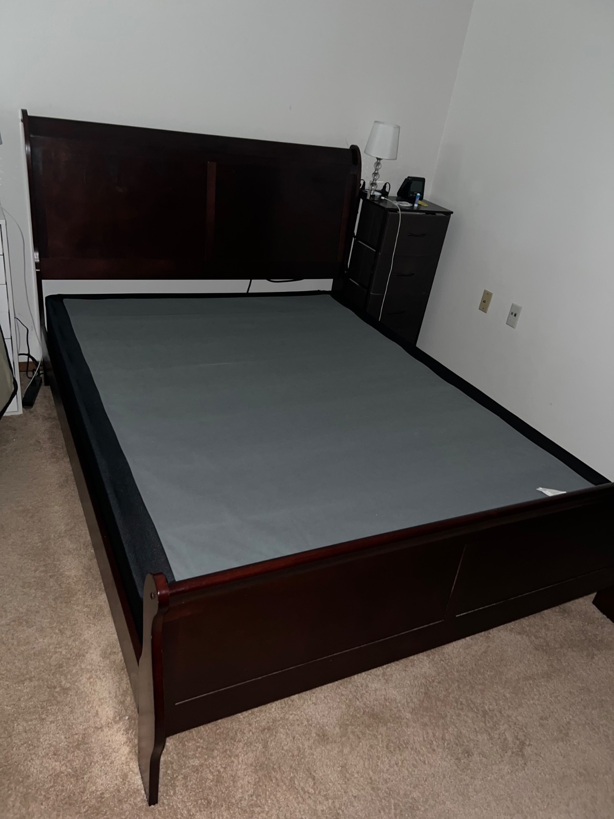 queen size mattress box spring and bed frame