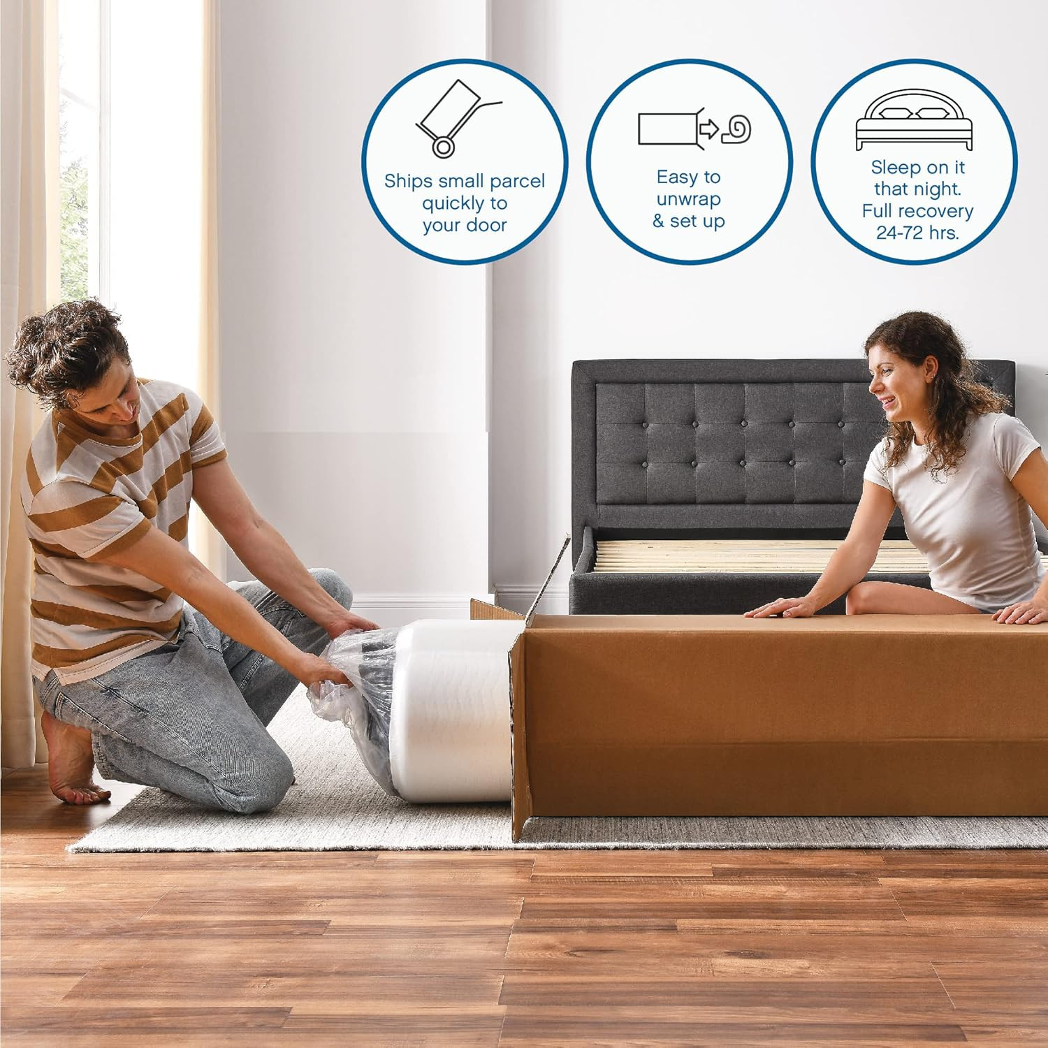 Cool Gel 14″ Medium Firm Memory Foam Mattress & 2 Pillows – Cal King Set