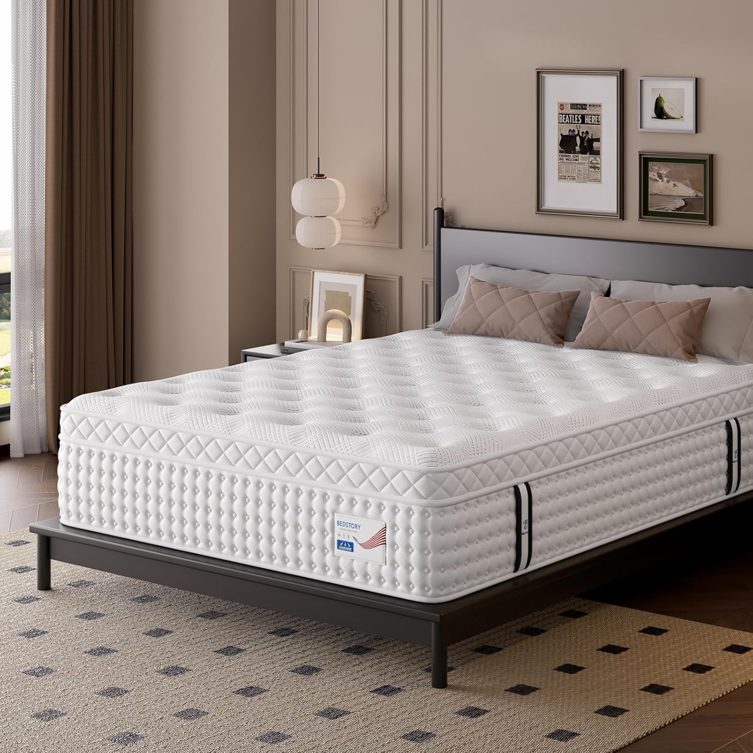 14 Inch Medium Firm Queen Mattress, Luxury Hybrid Mattress in a Box for Zoned Pr