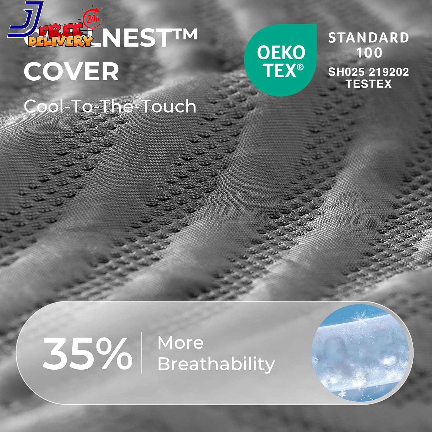 Coolnest Queen Mattress 14 Inch Cooling Queen Size Memory Foam Mattress for Cool