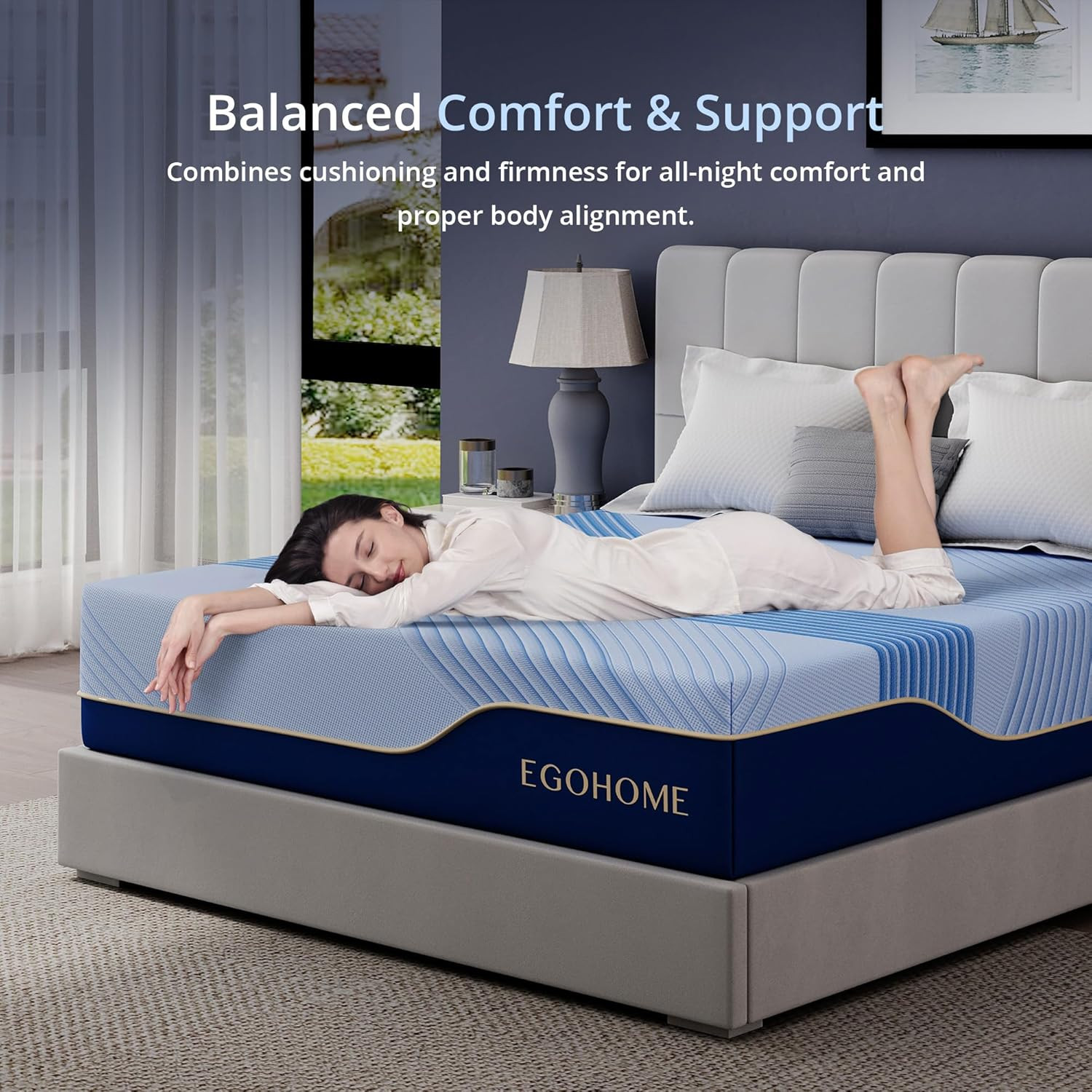 14″ Queen Hybrid Mattress – Medium Firm Copper Gel Foam, CertiPUR-US Certified