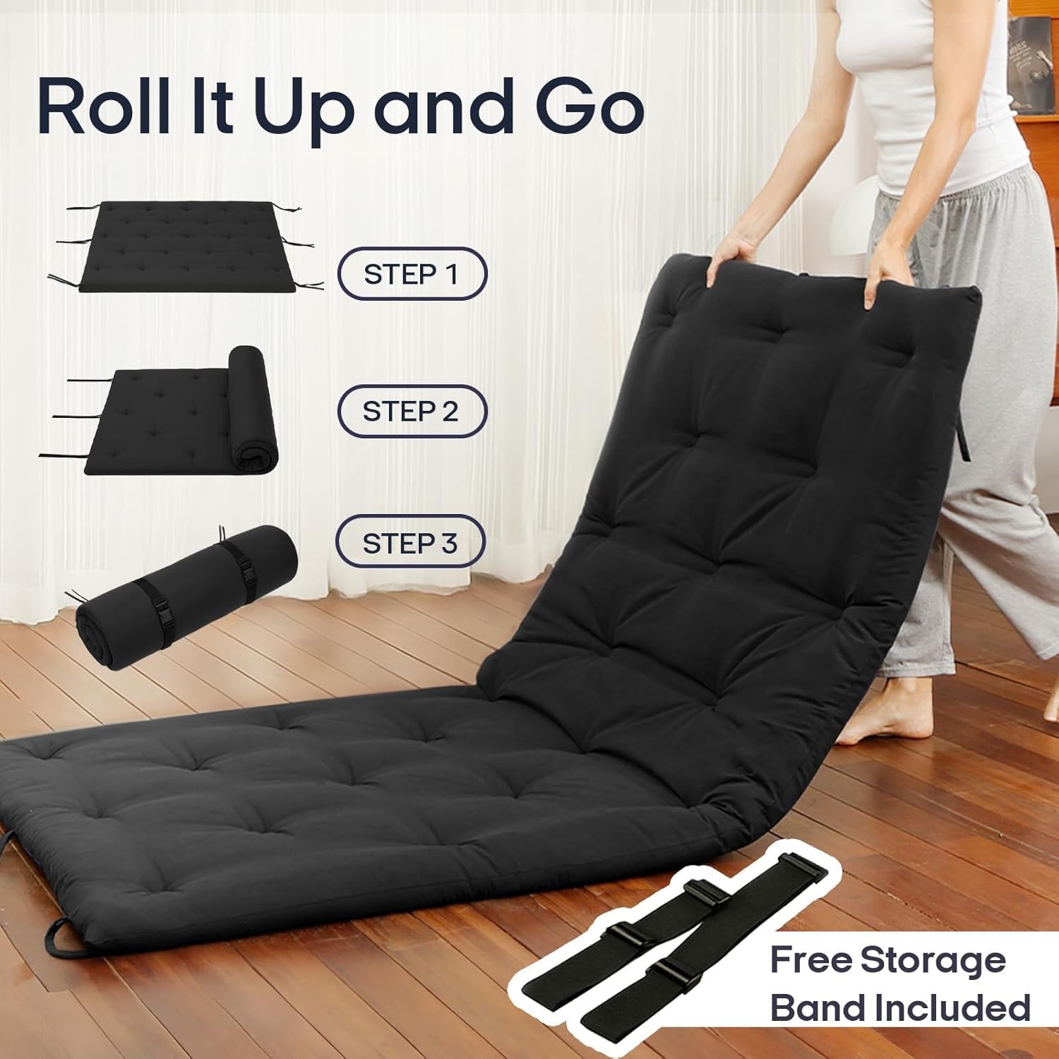 Water Resistant Japanese Futon Mattress King Size 80″x76″ 2.5 Inch Thick