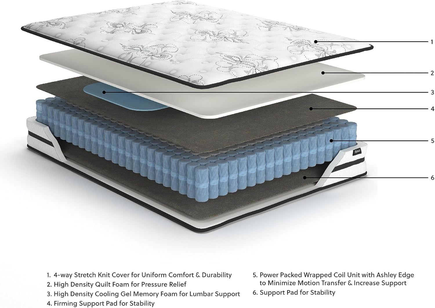 Chime 10″ Hybrid Gel Memory Foam Mattress with Lumbar Support & Pillow, Queen