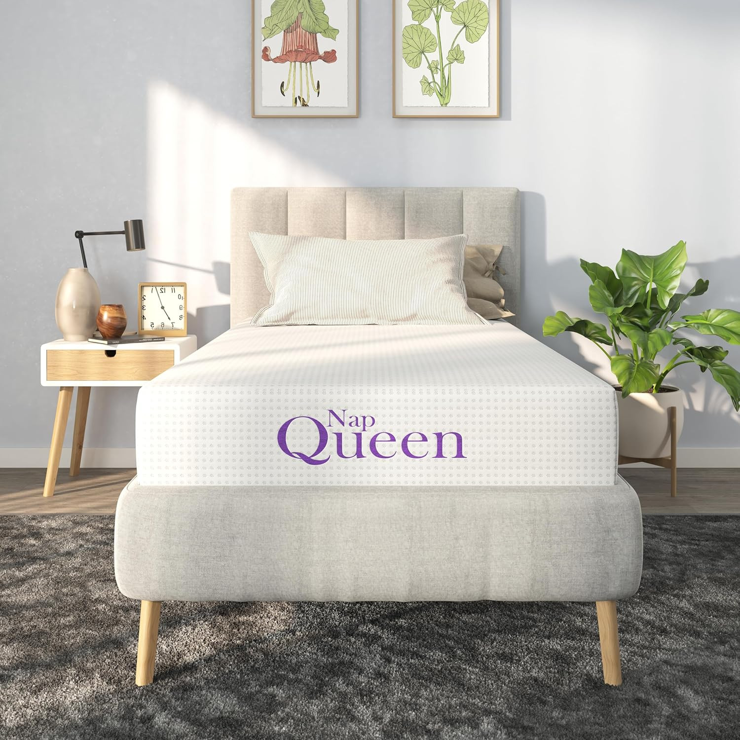 8 Inch Twin Size Mattress, Bamboo Charcoal Memory Foam Mattress, Bed in a Box
