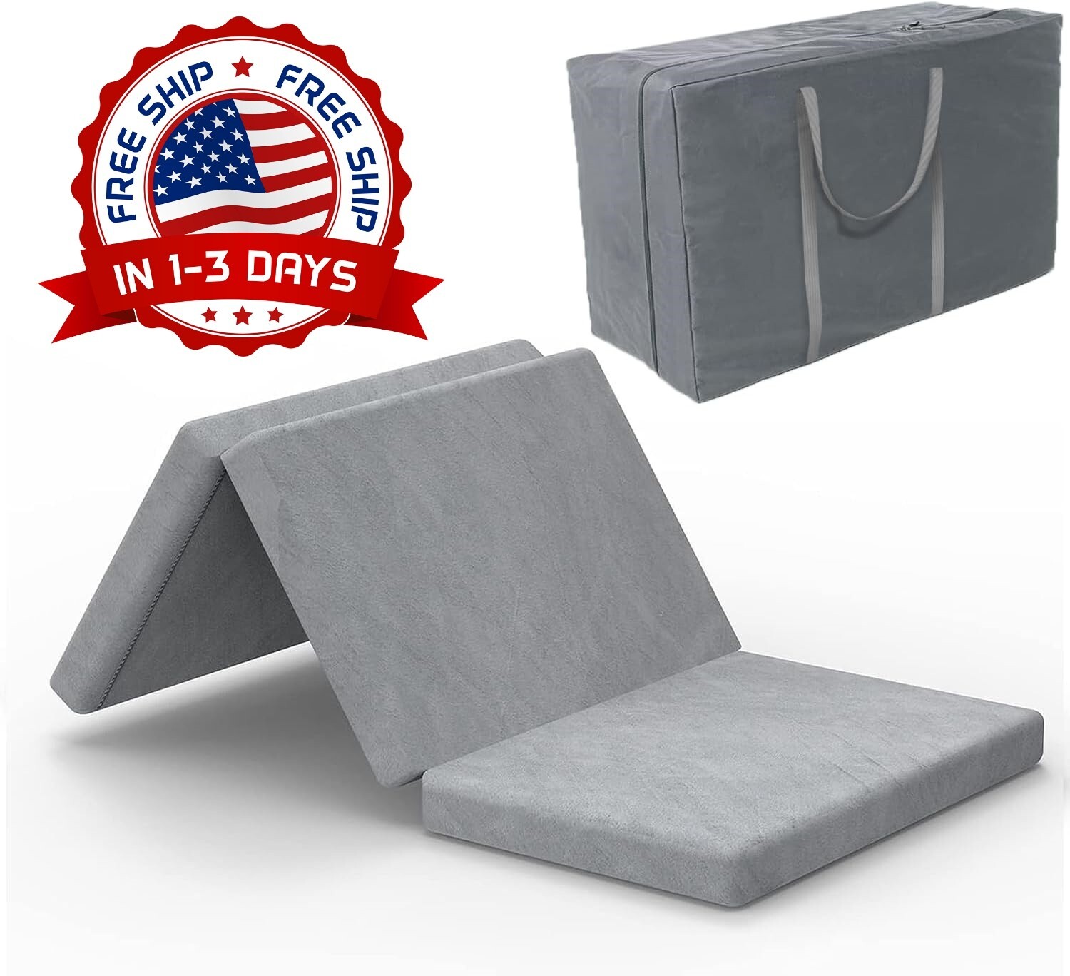 Colchón plegable triple con bolsa de almacenamiento Diseño multifuncional US NEW