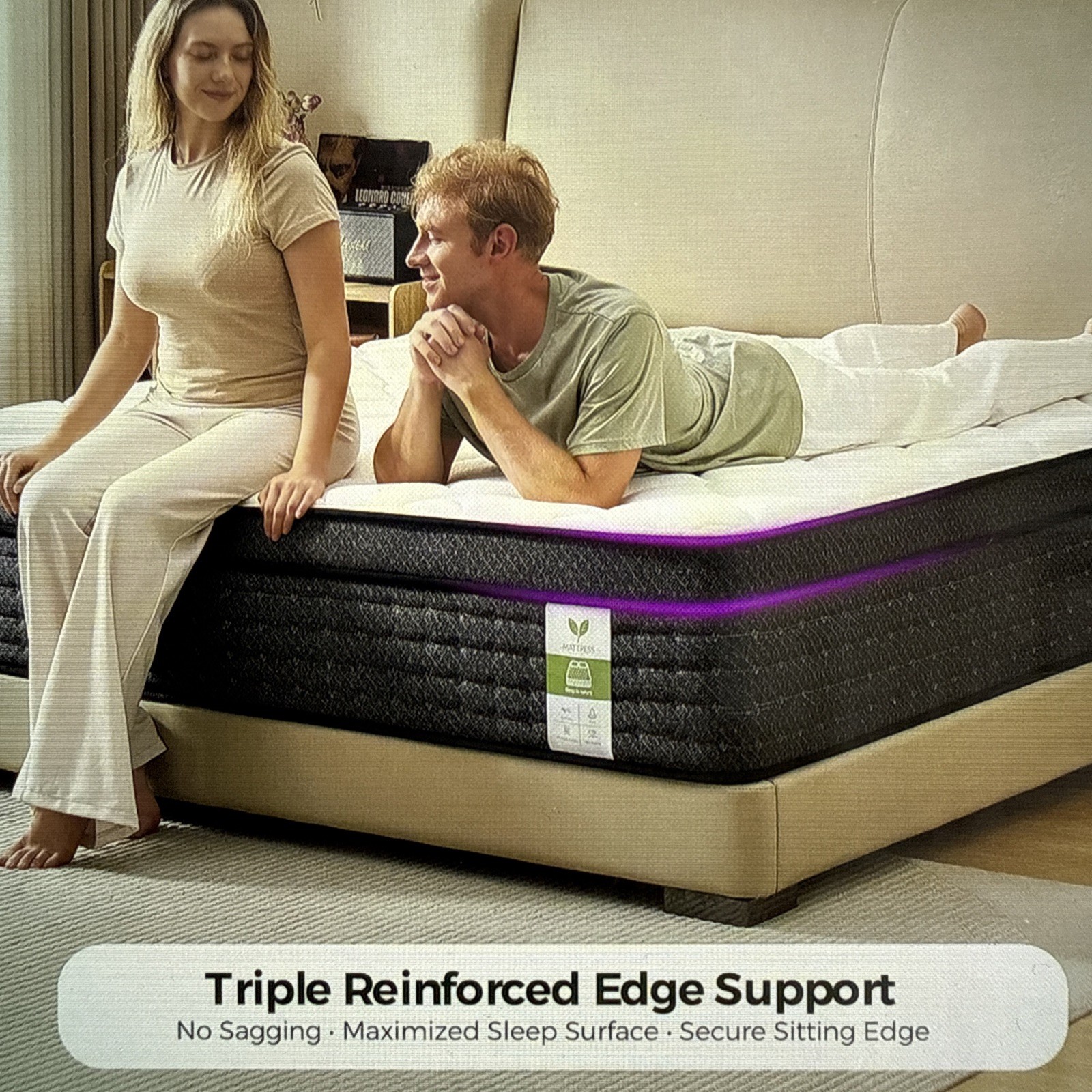 10 Inch Twin Mattress in a Box: Memory Foam & Pocket Spring, Cooling Comfort