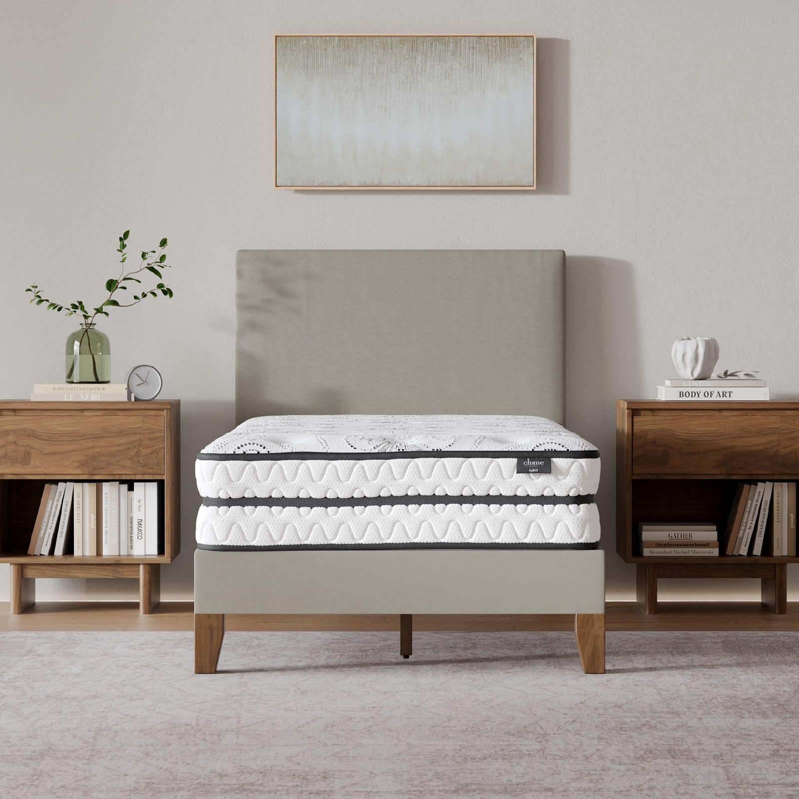 Twin Size Chime 10 Inch Medium Firm Hybrid Mattress with Cooling Gel Memory F…