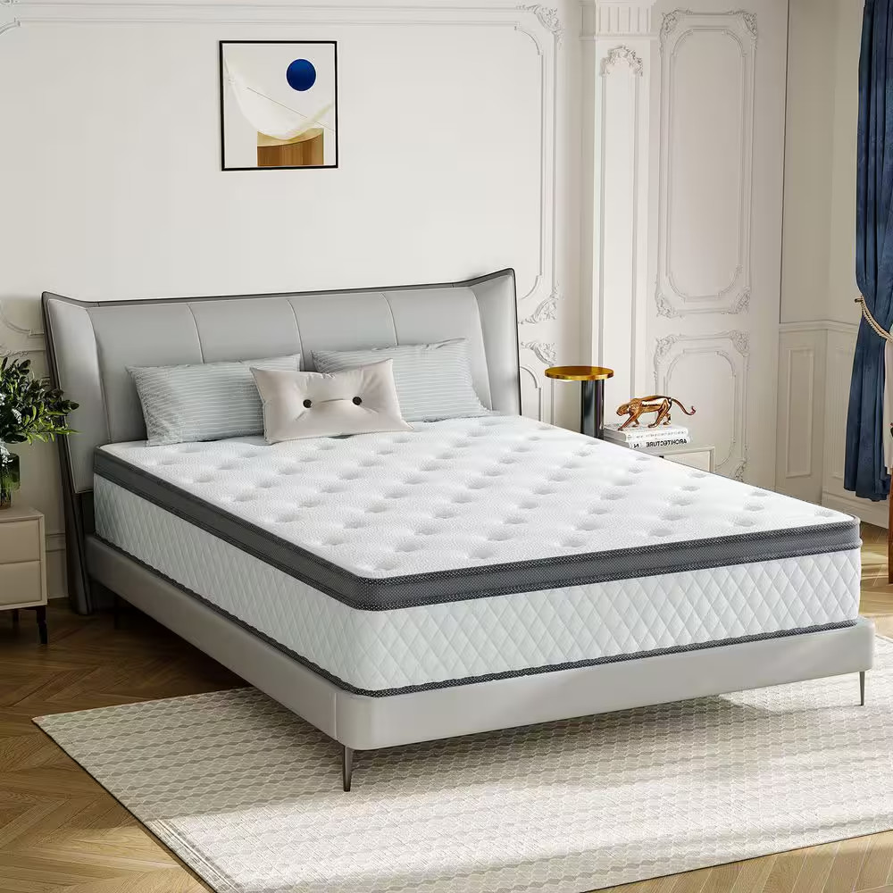 King Size 12 In. Medium Hybrid Memory Foam Mattress with Certipur-Us and Oeko-Te