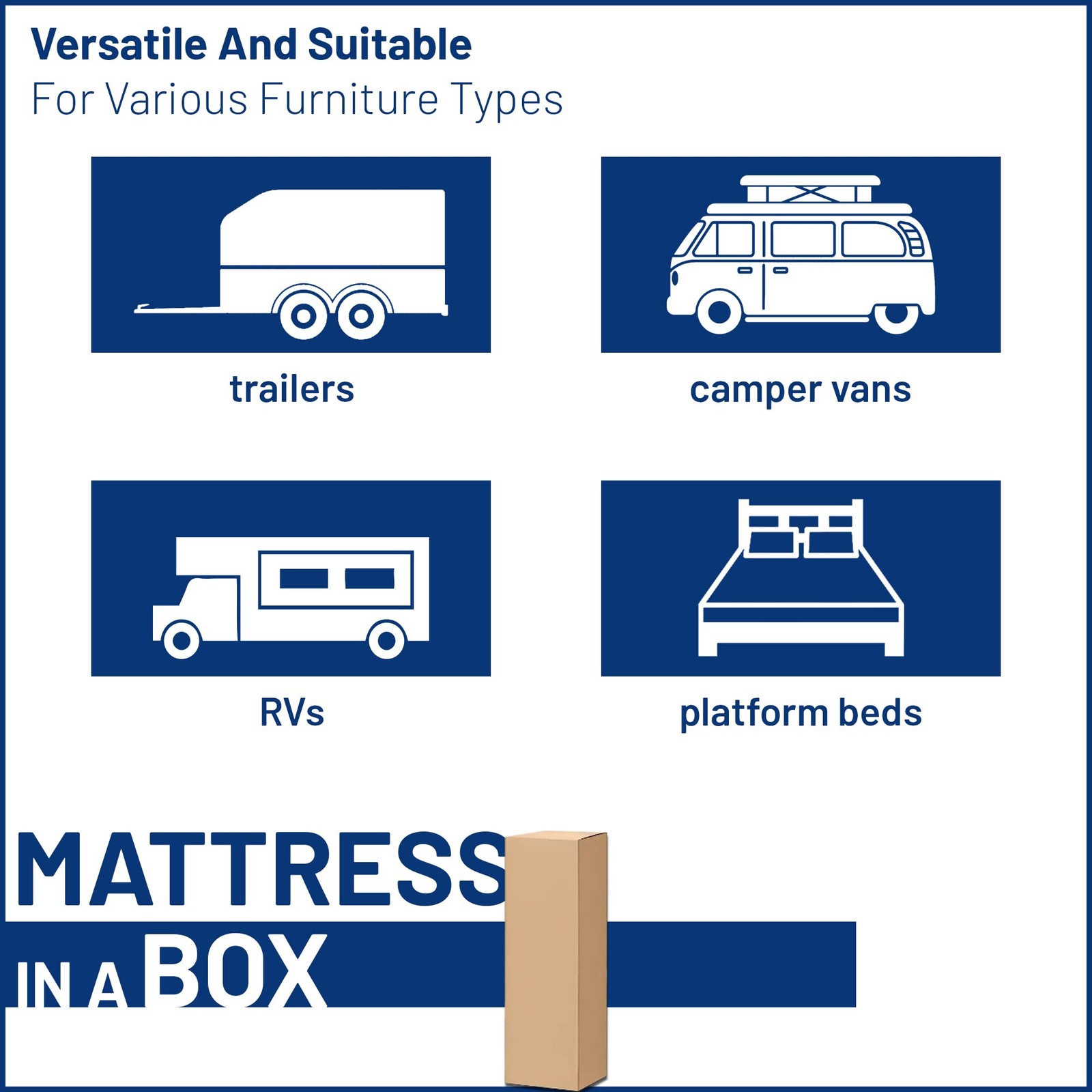 , 8-Inch High-Density Cooling Memory Foam RV Mattress , Medium Firm, Good for…