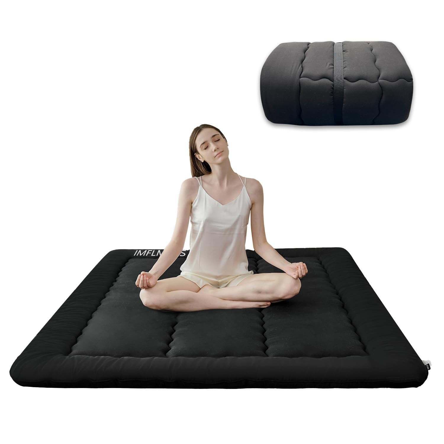 Japanese Floor Mattress Futon Mattress,3 Foldable Tatami Sleeping Pad for Adu…