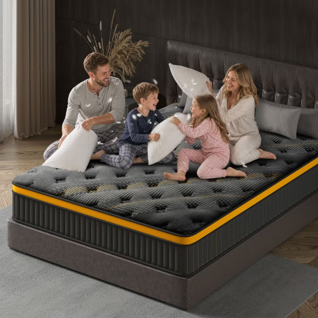 12″ Queen Hybrid Mattress Box Fiberglass Free 5-Zone Gel Foam CertiPUR Colchón