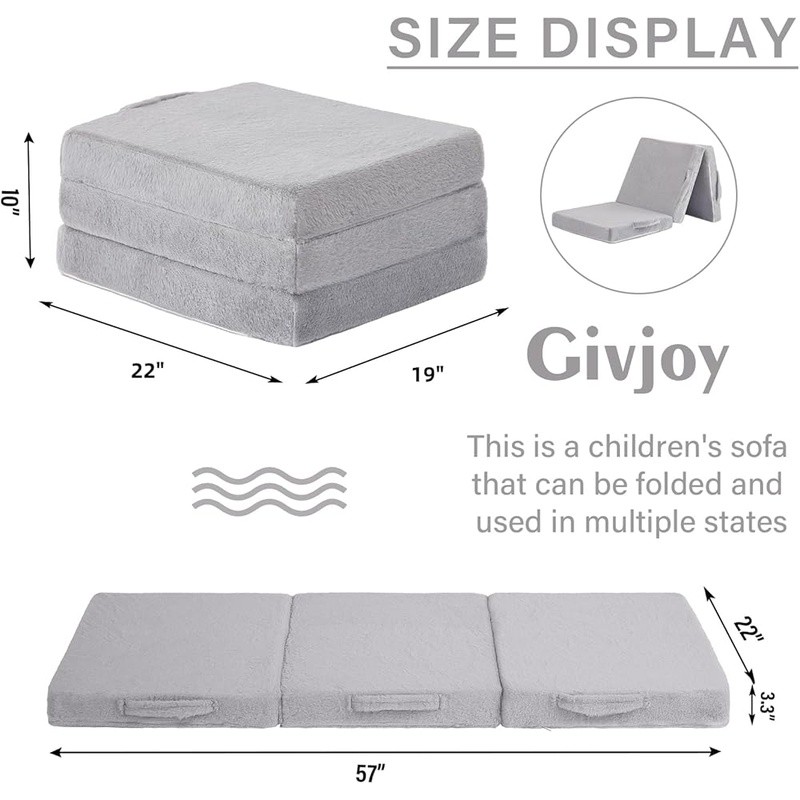 Children’s Folding Sofa Bed Portable Trifold Mattress Kids Easy Storage New